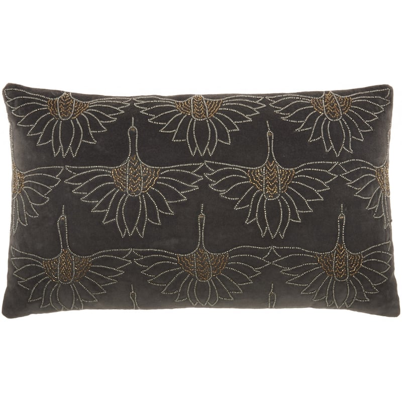 Brilliant Dark Grey Lumbar Pillow