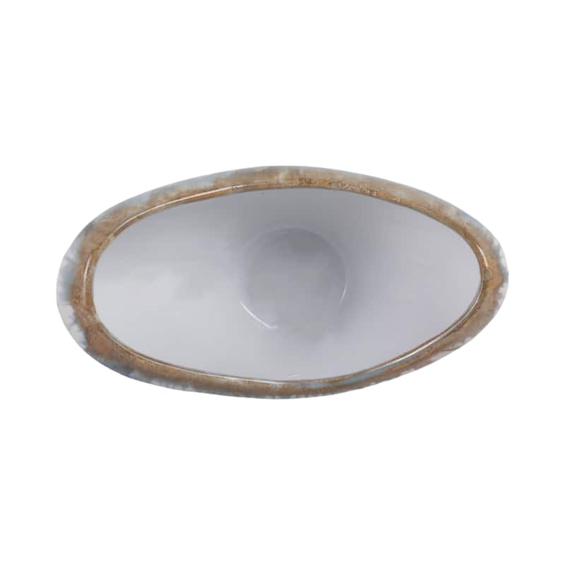 Ceramic Decorative Bowl with Sculptural Design and Glazed Finish