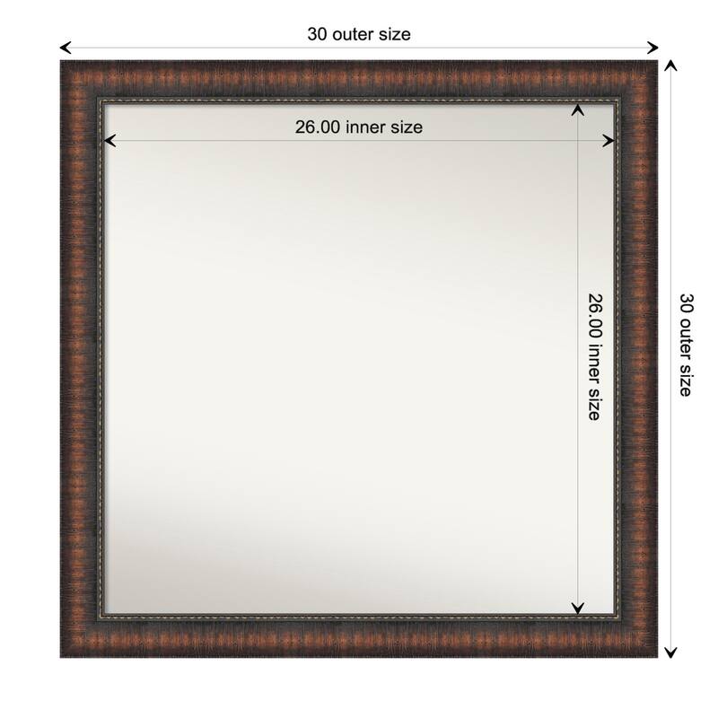 Caleb Brown Non-Beveled Framed Wall Mirror - Caleb Brown - Glass Size 26x26