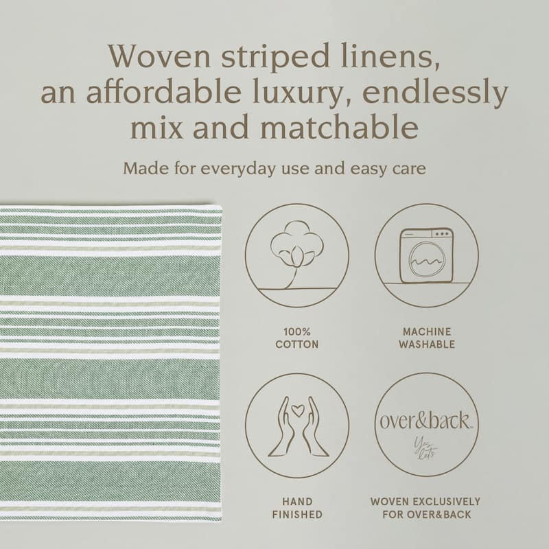 over&back 100% Cotton Woven Placemats - Machine Washable - Set of 4