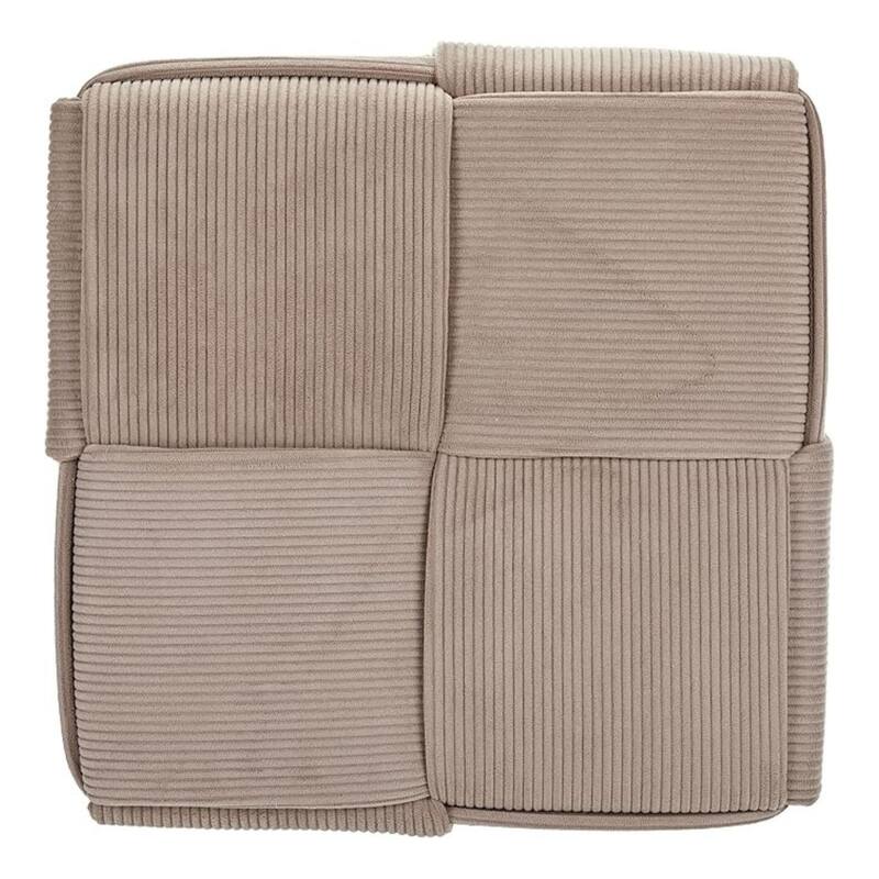 Upholstered Corduroy Square Ottoman Foot Stool Accent for Bedroom