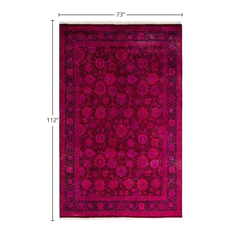 Contemporary Overdyed Wool Hand Knotted Area Rug - 6' 1" x 9' 4"