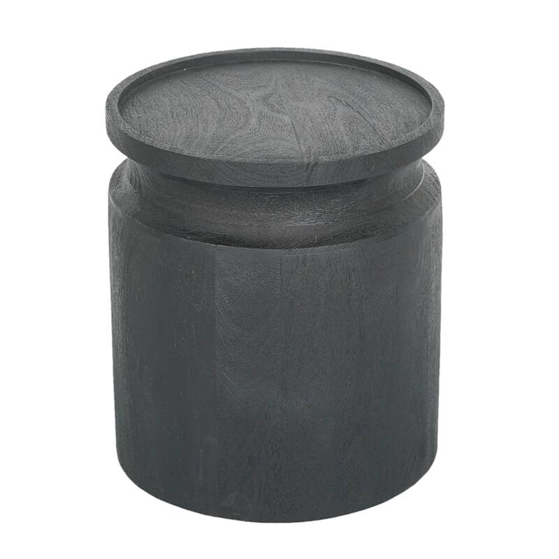 14" Minimalist Sculptural Side Table, Solid Wood