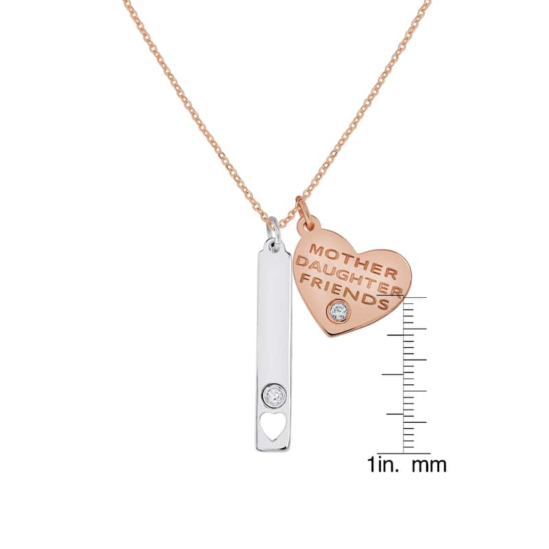 Victoria Townsend .925 Sterling Silver Mother Daughter Heart Pendant