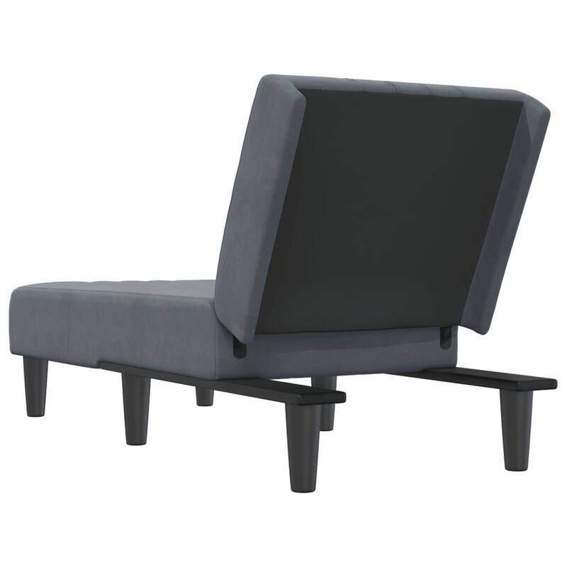 vidaXL Chaise Longue Black Velvet - 21.7" x 55.1" x 27.6"
