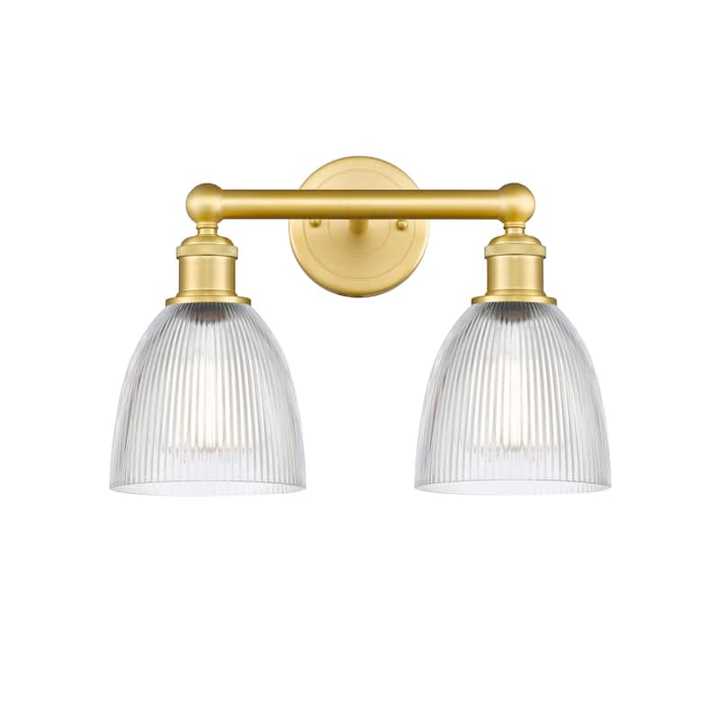 Innovations Lighting 616-2W-12-15 Castile Vanity Castile 2 Light 15" - Satin Gold / Clear