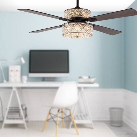 Vanda River of Goods 52-inch LED Integrated Ceiling Fan With Light - 52" x 52" x 13.5"/18.5"