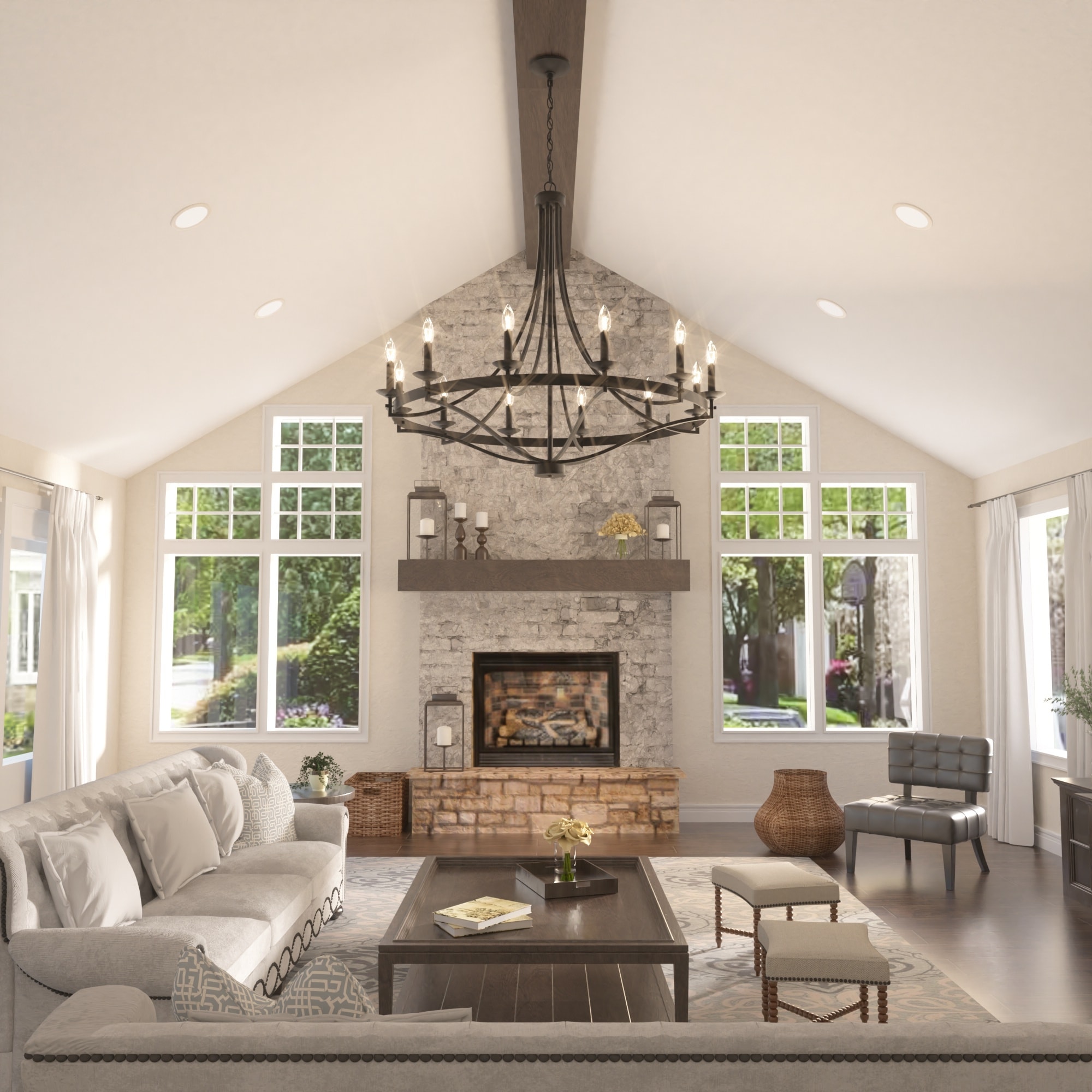 Fidenza 12-light Modern Farmhouse Empire Wagon Wheel-image