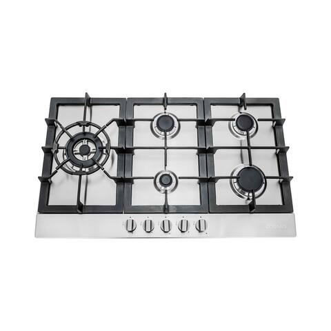 Cosmo E-XTLS-058 30-inch Stainless Steel Gas Cooktop, 5 Sealed Burners - 30 in.