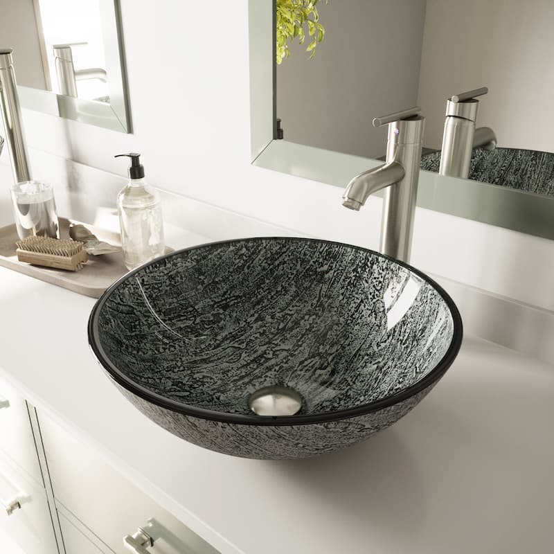 Vigo 16-1/2" Glass Bathroom Vessel Sink