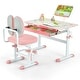 preview thumbnail 1 of 8, Gymax Kid's Study Desk & Chair Set Height Adjustable with Tilt Desktop Pink