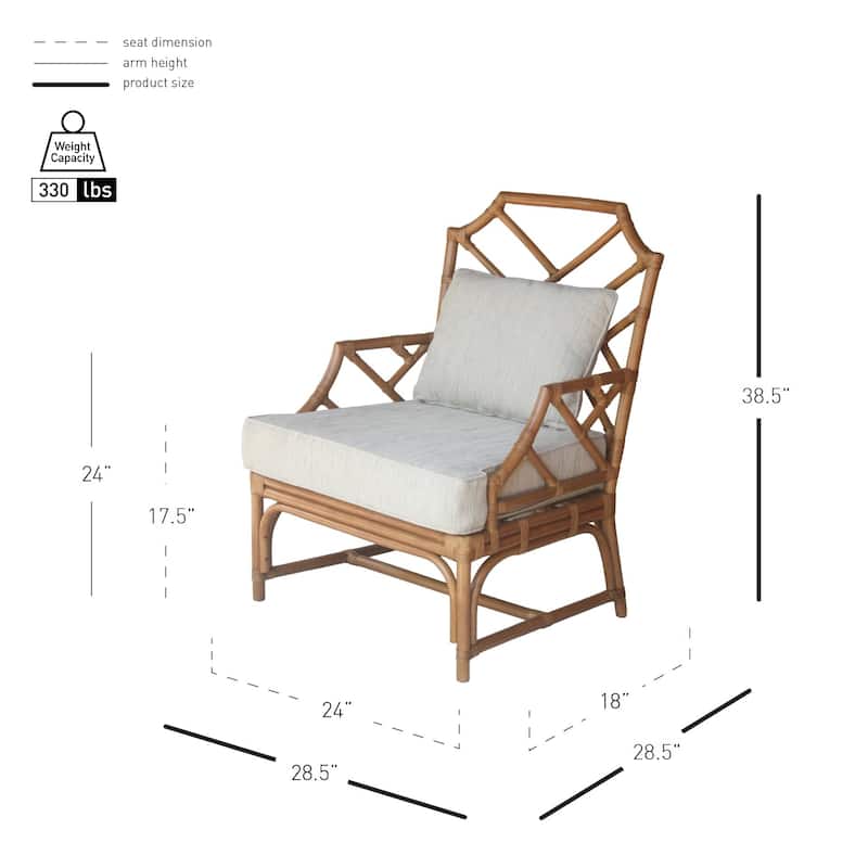 NPD Furniture Kara Rattan Accent Arm Chair