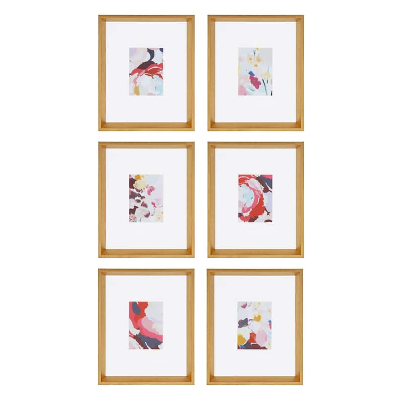 Kate and Laurel Calter 6 Piece Framed Black and White Print Art Set