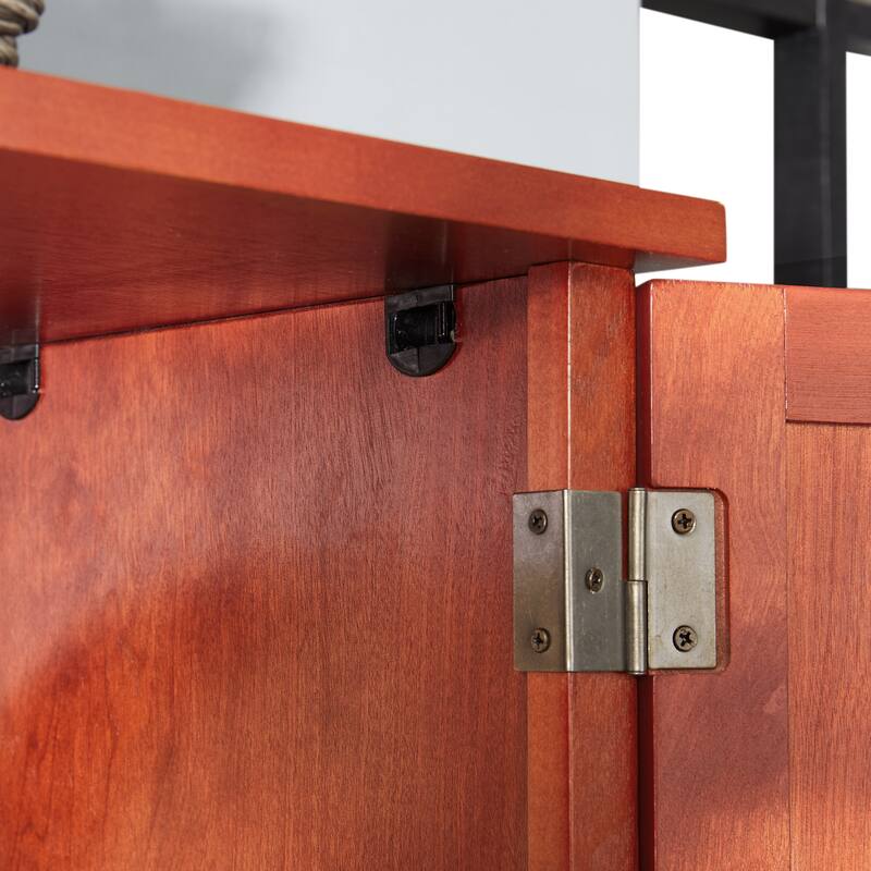 72.4" Tall Storage Cabinet Tall Storage Cabinet with 8 Doors and 4 Shelves ,Bookshelf, Freestanding Storage Cabinet,Cherry
