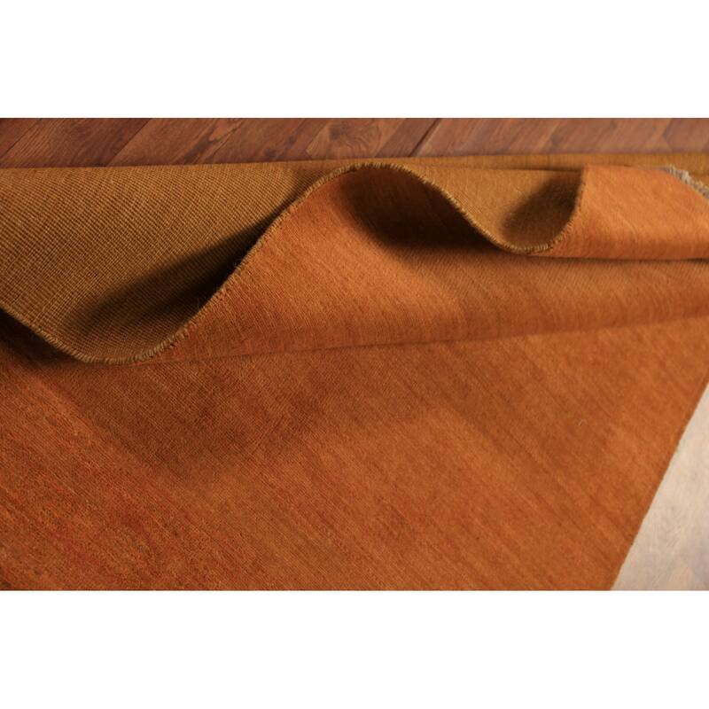 Orange Gabbeh Modern Rug Hand-Knotted Wool Carpet - 3'11" x 5'10"