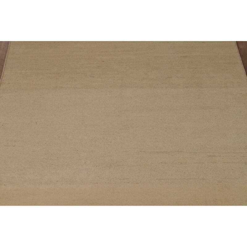Modern Beige Gold Muted Gabbeh Oriental Area Rug Handmade Wool Carpet - 5'10"x 8'10"