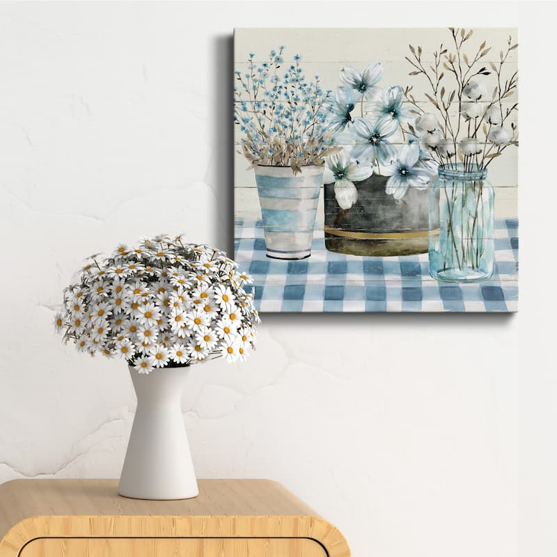 Blue Farmhouse-Premium Gallery Wrapped Canvas - Ready to Hang