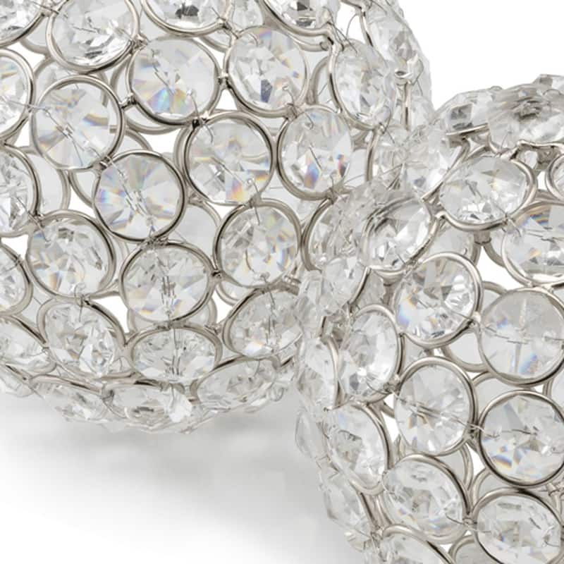 HomeRoots 4" Silver Faux Crystal and Silver Decorative Orb Tabletop Sculpture - 4' X '4' X '4