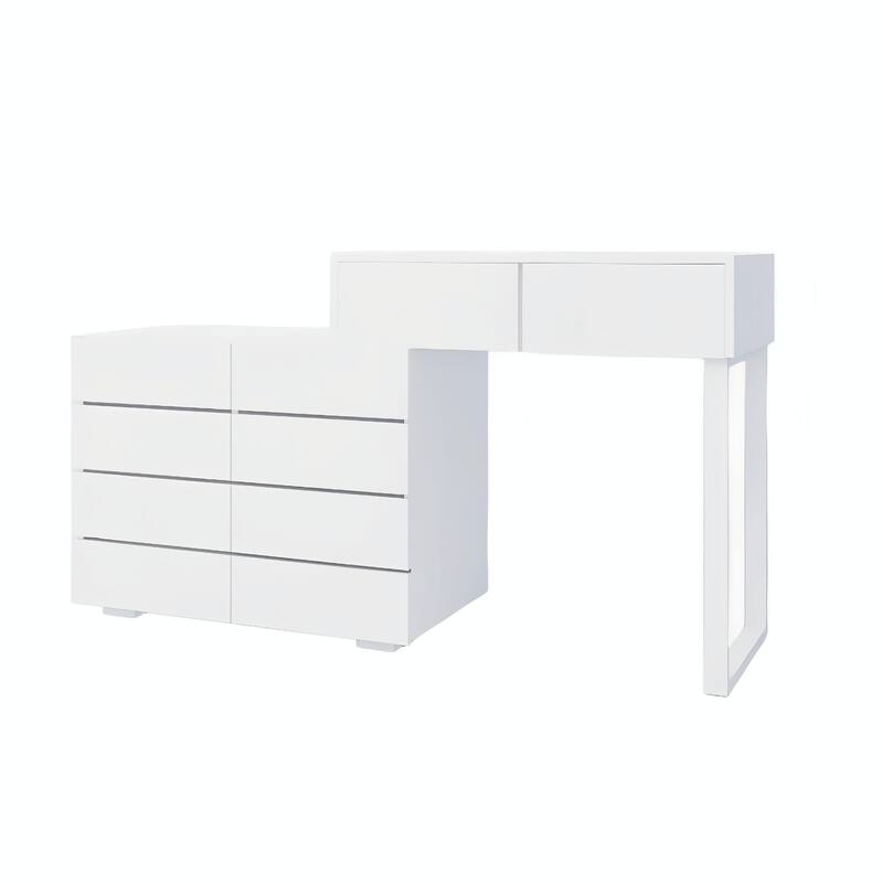 Extended Desktop 10-Drawer Chest of Drawers