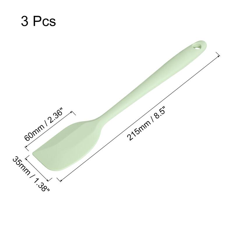 Silicone Spatula Spoon, 8.5” Heat-resistant Scraper for Mixing - Cyan - 3 Pcs