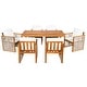preview thumbnail 25 of 39, Christopher Knight Home - Modern Outdoor Acacia Wood Dining Set with Cushions and Handwoven Rope Chairs