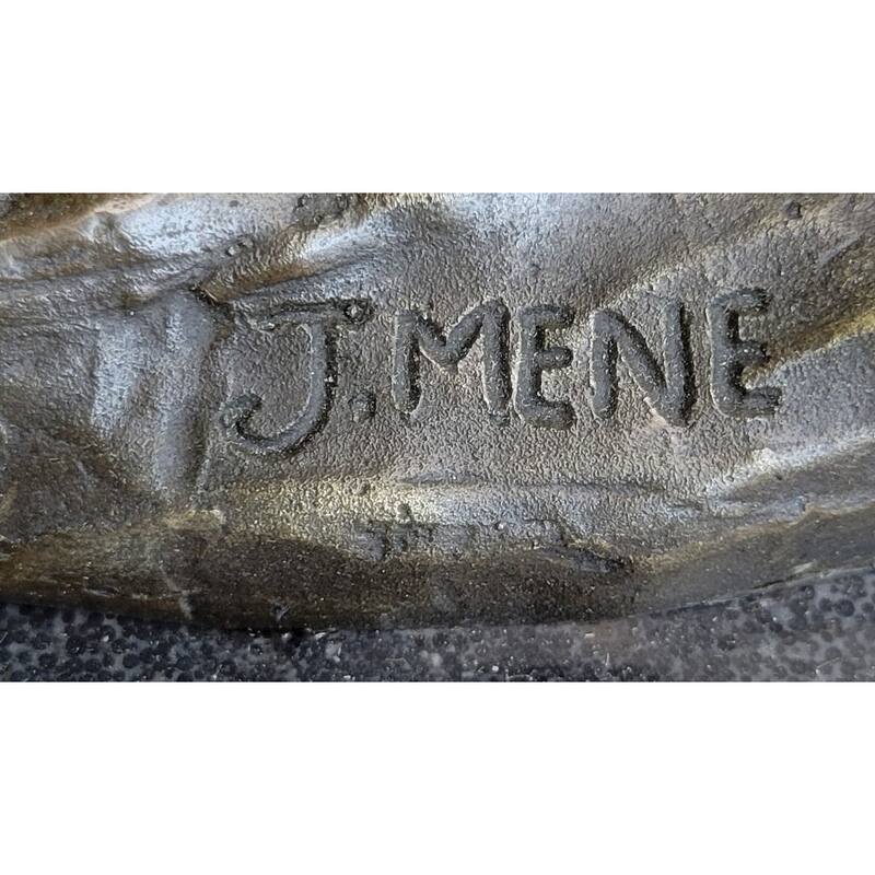 Hand Made Two Loving Horses By French Artist P.J Mene Genuine Bronze Statue