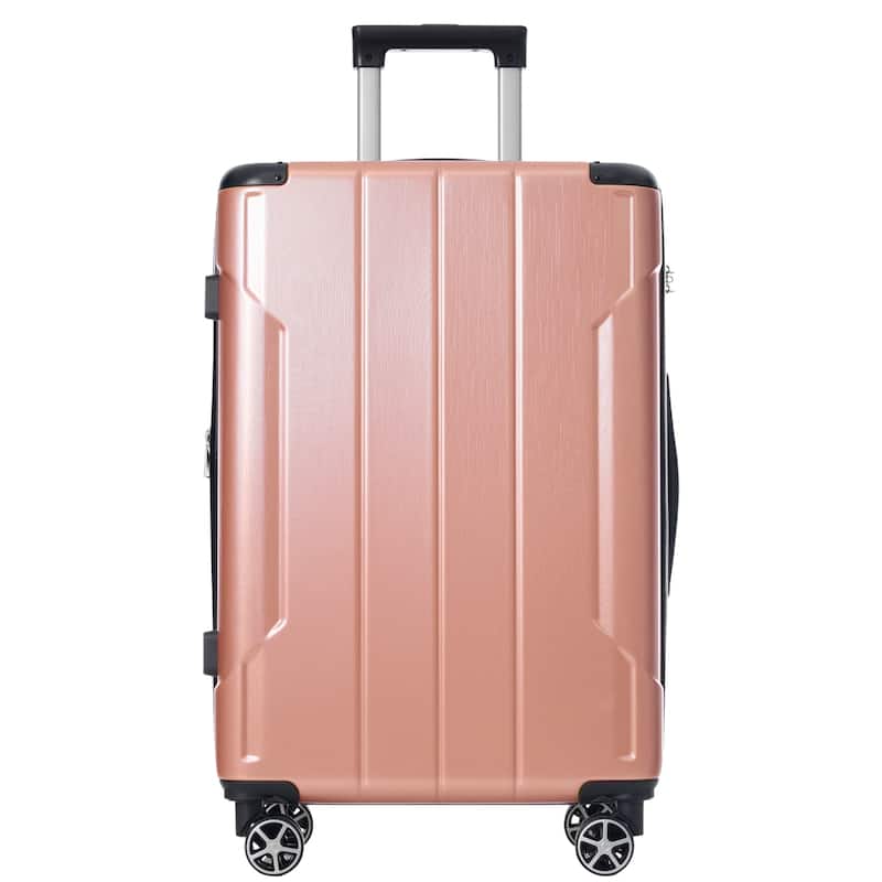 24" Expansion Luggage, Hardside Suitcase with Double Wheels, Lightweight ABS Hard Shell Checked Luggage, for Travel & Business