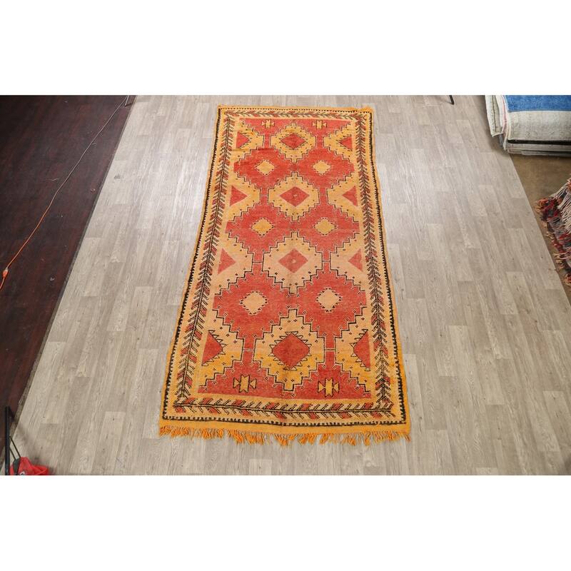 Stunning Tribal Moroccan Oriental Area Rug Wool Hand-knotted - 5'5" x 11'5"