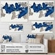 preview thumbnail 4 of 5, Designart "Gouache Sapphire on Gray" Modern Canvas Wall Art - Blue