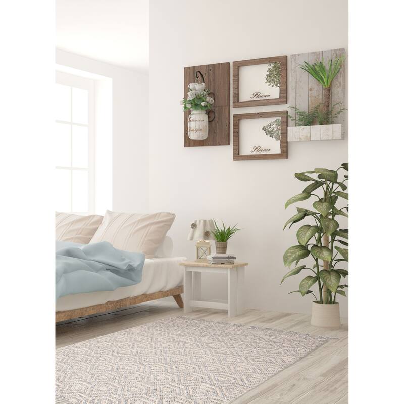 ECARPETGALLERY Braid weave Sienna Grey Wool Rug - 5'3 x 7'6