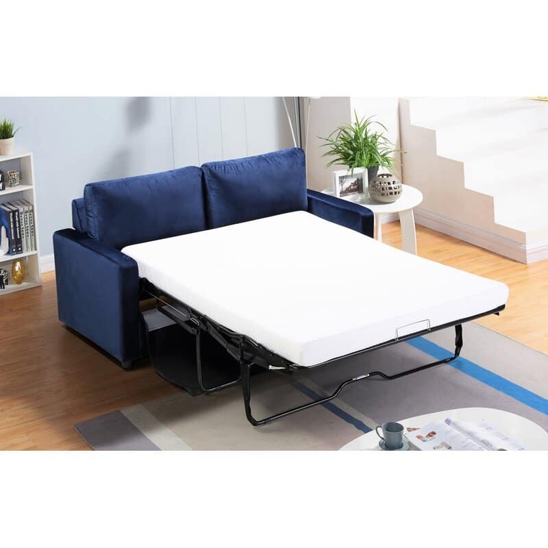 Knightsville Velvet 70 inch Square Arms Sofa Bed