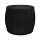 preview thumbnail 2 of 6, Household Essentials Handwoven Resin Barrel Side Table Storage Container