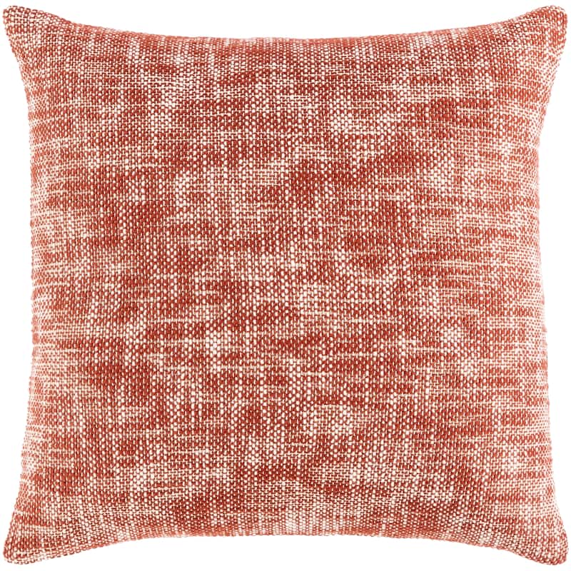 Xena Handwoven Jacquard Throw Pillow - 18"x18" & Down Insert - Down - Rust