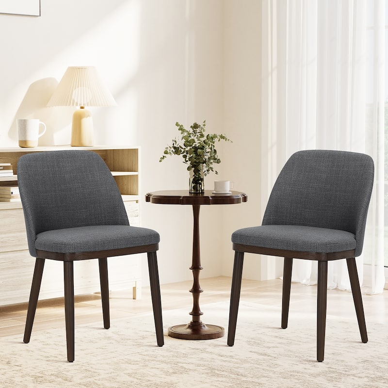 Set of 2 Upholstered Wood Dining Chairs for Dining Room, Restaurant