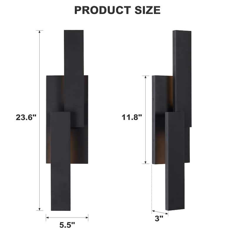 Matte Black Iron Integrated LED Outdoor/Indoor Wall Sconce - 23.6"