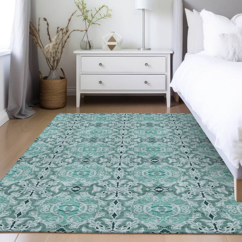 Machine Washable Indoor/ Outdoor Chantille Traditional Medallions Rug