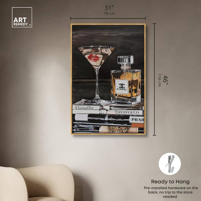 Martini Books Canvas by Art Remedy