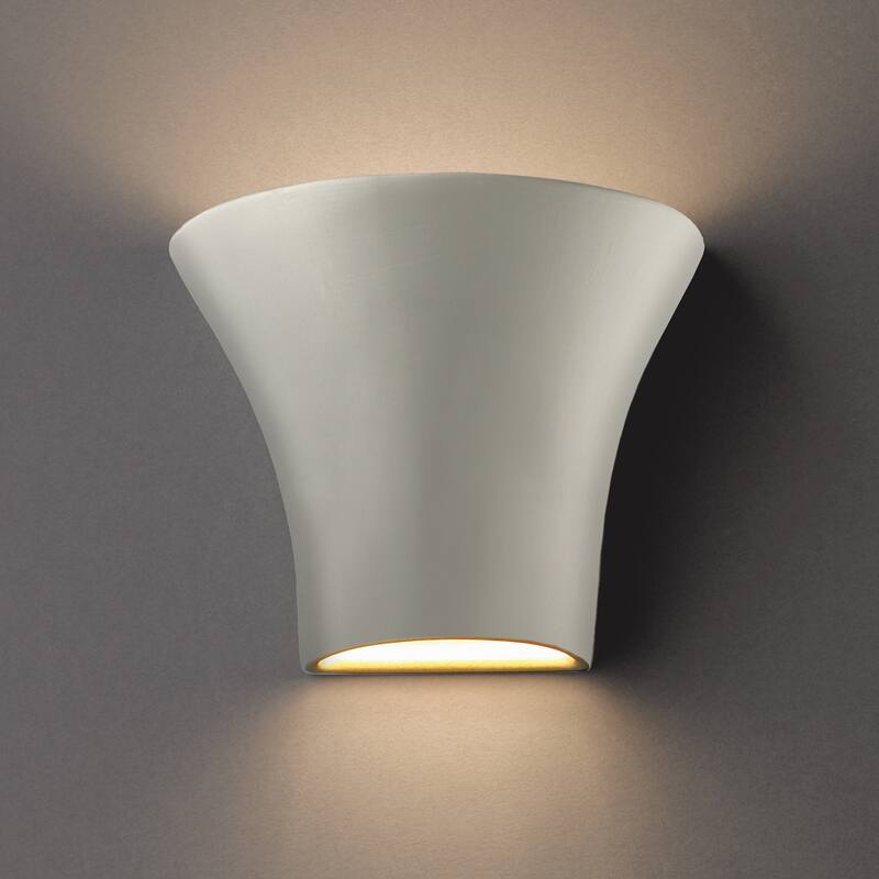 Justice Design Group Ambiance Small Round Flared Bisque Open Top & Bottom Wall Sconce