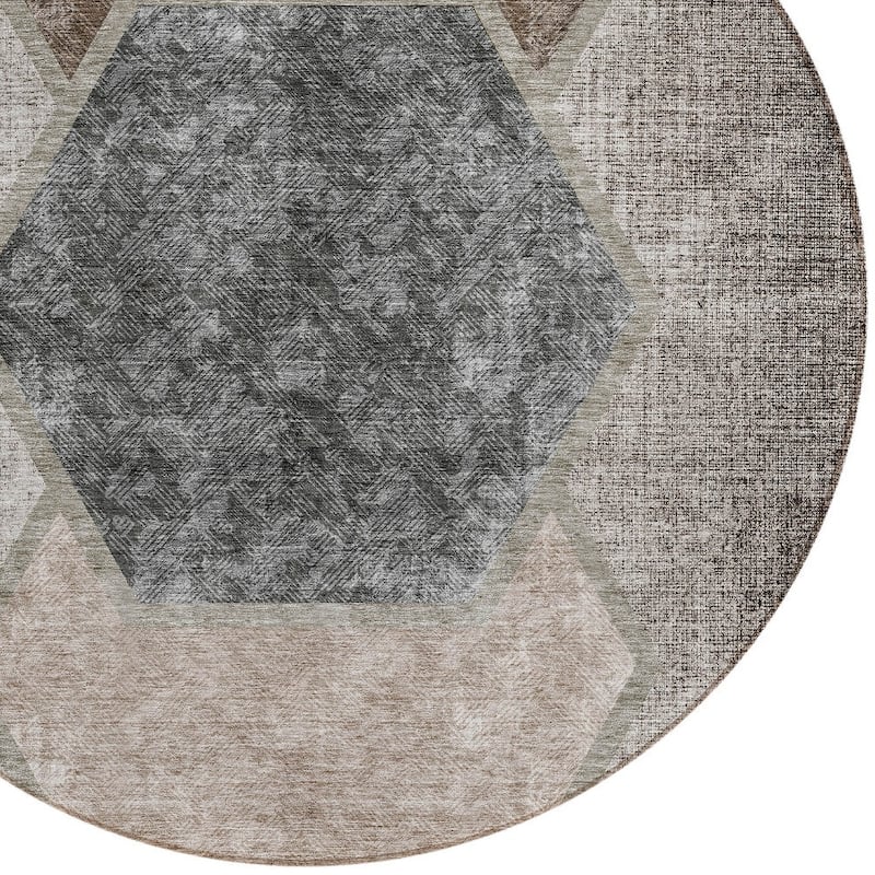 HomeRoots Geometric Transitional Rectangle Outdoor Rug