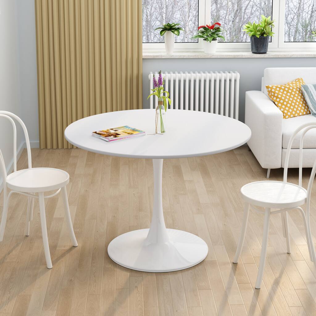 42"Modern Round Dining Table with Round MDF Table Top - Overstock ...