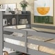 preview thumbnail 5 of 7, Gray Solid Wood Detachable Bunk Beds with Bookcase Headboard, Safety Rail, Ladder, Converts to 2 Beds