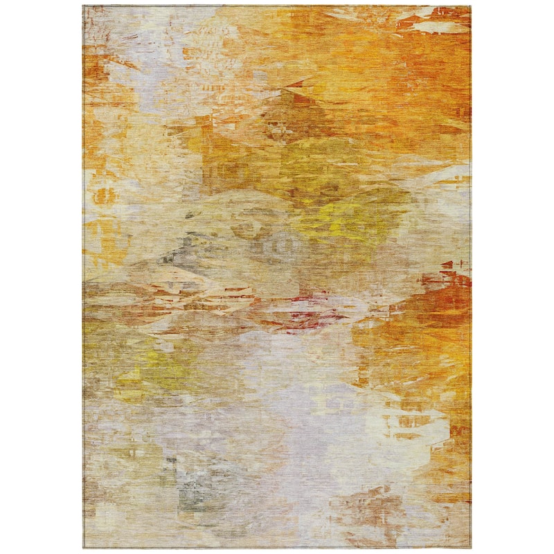 Machine Washable Indoor/ Outdoor Chantille Abstract Ombre Rug
