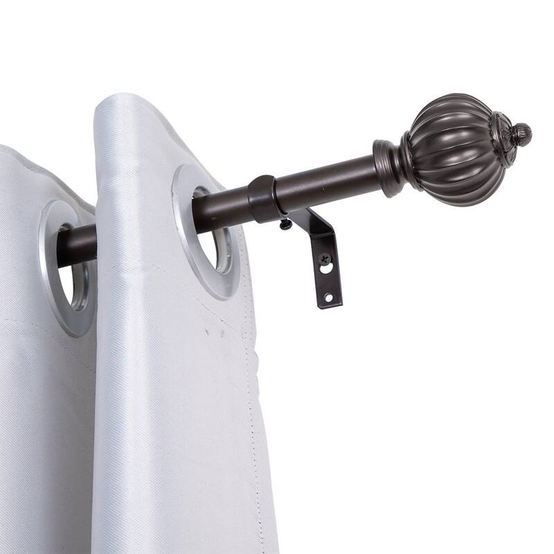 UTOPIA ALLEY Wall Mounted 3/4 Inch Curtain Rod - Curtain Rods For Windows, Adjustable Drapery Rods - Bronze - 86"- 120"