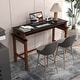 preview thumbnail 5 of 9, Costway Bar Table with Power Outlets Counter Height Table with Storage - See Details