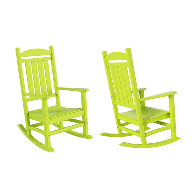 Laguna Traditional Weather-Resistant Rocking Chair (Set of 2) - Lime