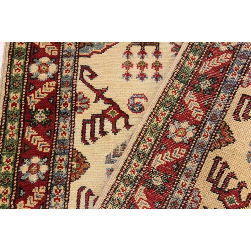 Tribal Kazak Maxwell Natural/Red Wool Runner - 2'8'' x 9'8''