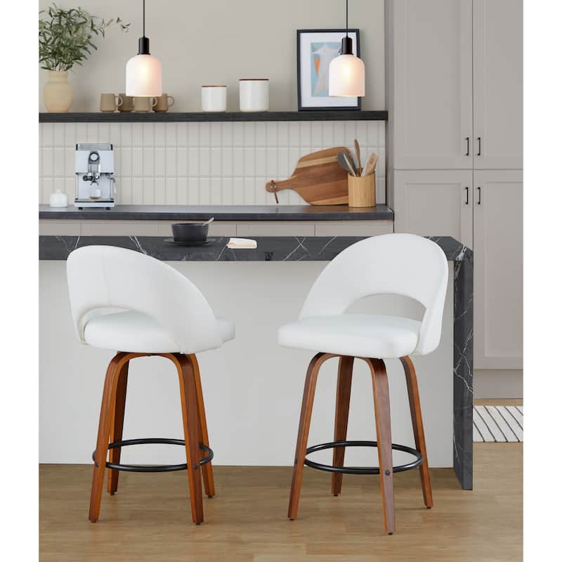 Renee Upholstered 26" Fixed-Height Counter Stool - Set of 2