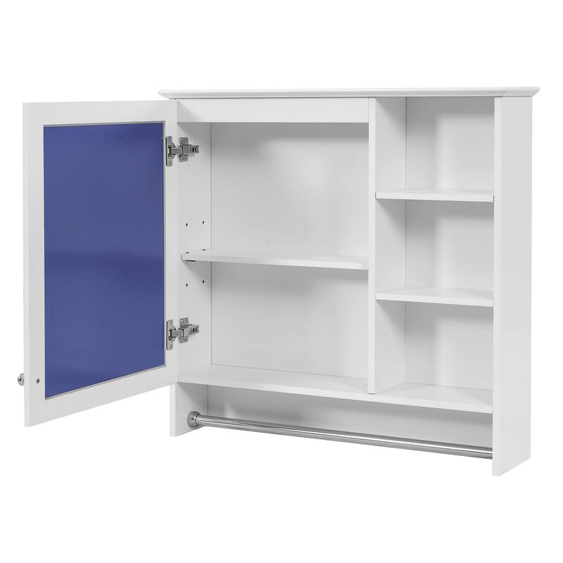 30 inch Wall-Mount 2-in-1 Mirror Cabinet with Adjustable Shelf, Soft-Closing Hinges, High-Quality MDF