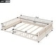 preview thumbnail 2 of 10, Wood Full Size Upholstered Platform Bed with Guardrail and Pillow, Beige