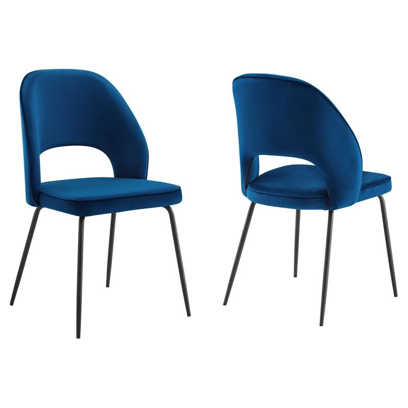 Nico Performance Velvet Dining Chair Set of 2 - Navy